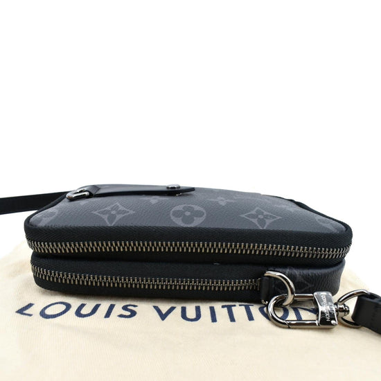 LOUIS VUITTON Double Monogram Eclipse Phone Pouch Black