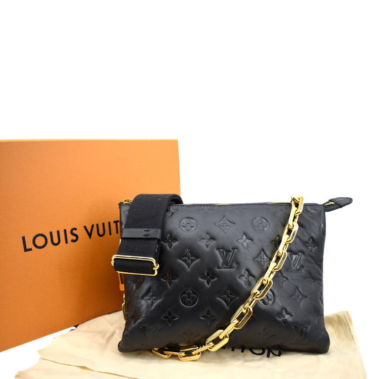 Louis Vuitton Coussin PM Black White Monogram Red Chain Shoulder Crossbody  Bag