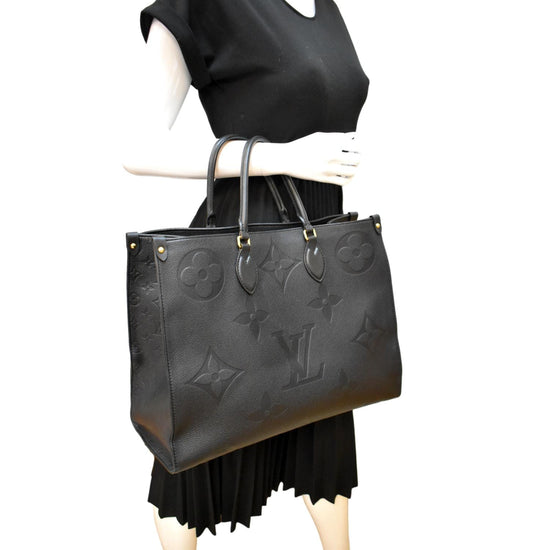 LOUIS VUITTON Onthego GM Monogram Empreinte Leather Tote Bag Black - H -  The Editor Leather Tote