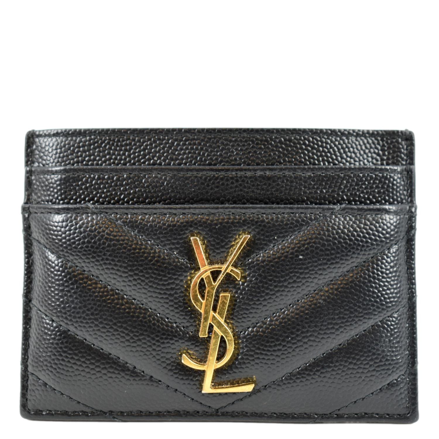 Leather Card Holder in Black - Saint Laurent