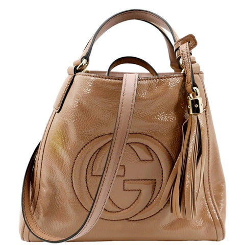 Gucci Gucci Interlocking G Shoulder Bag Antique Style Metal Fittings Gold  589471 Gg Logo Leather