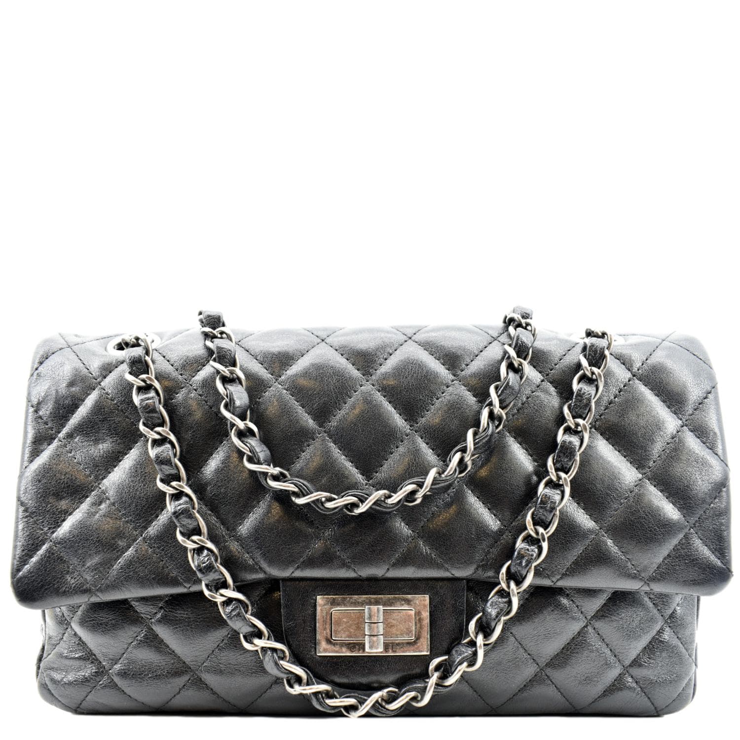 Chanel Aged Calfskin Quilted 2.55 Reissue 225 Flap Black