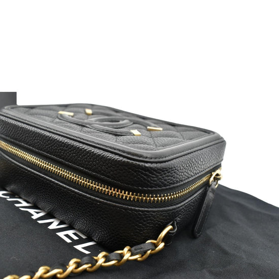 Chanel CC Filigree Vanity Quilted Caviar Shoulder Bag