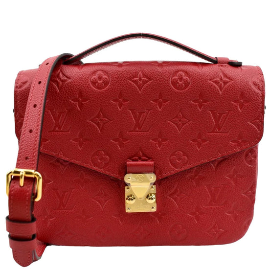 100% Original Louis Vuitton Pochette Metis Empreinte Scarlet