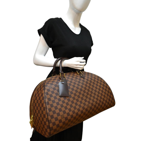 LOUIS VUITTON Ribera GM Damier Ebene Satchel Bag Brown