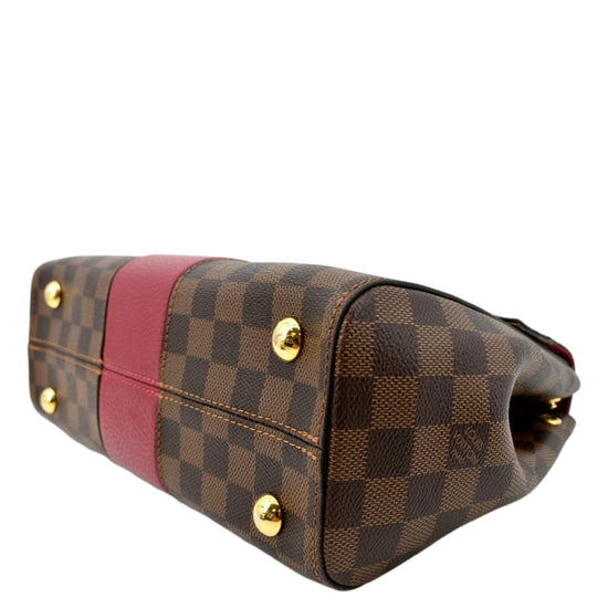 Louis Vuitton Bond Street Shoulder Flap Bag MM in Damier Ebene Canvas with  Bordeaux Grained Taurillon GHW