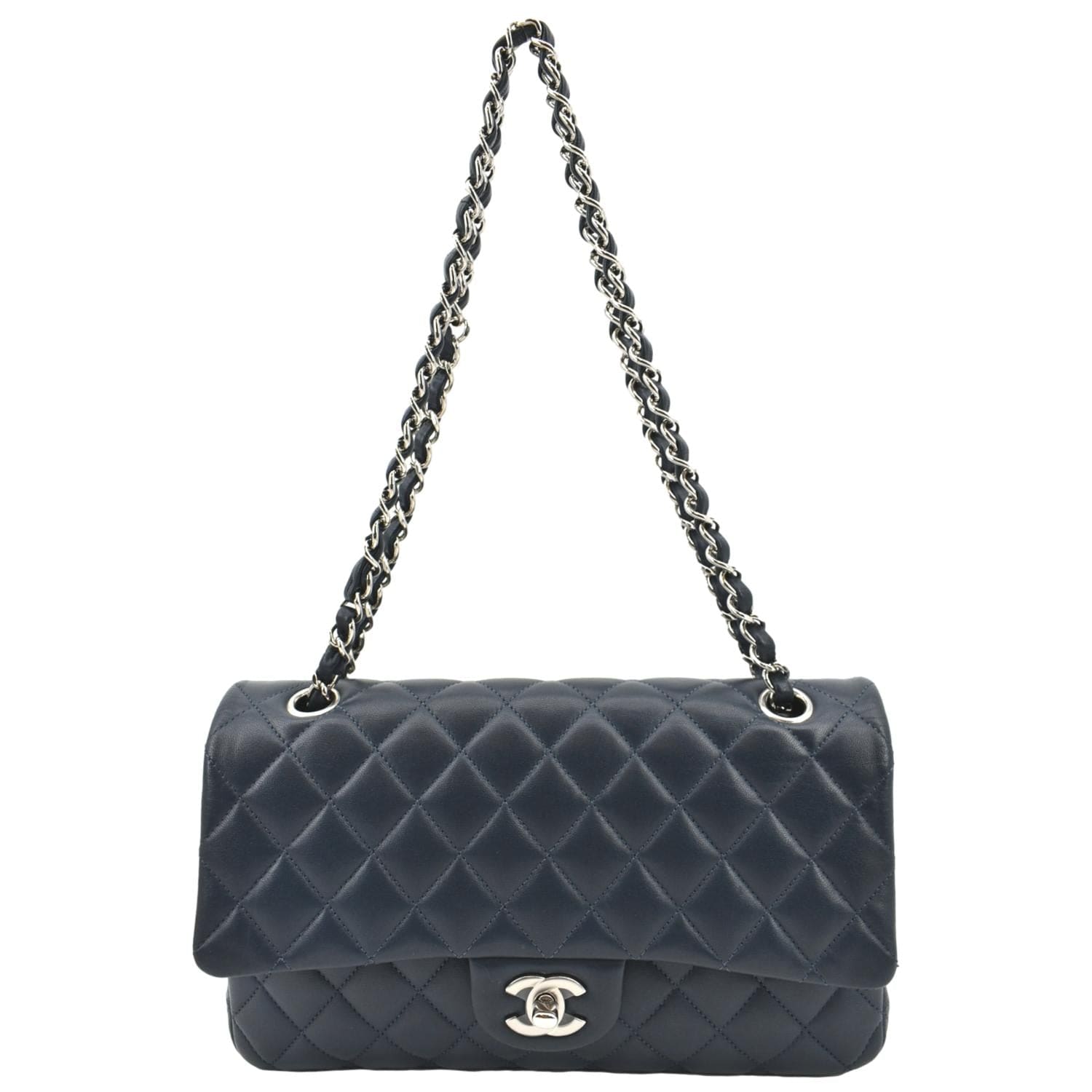 Chanel Black Lambskin Medium Double Classic Flap Bag