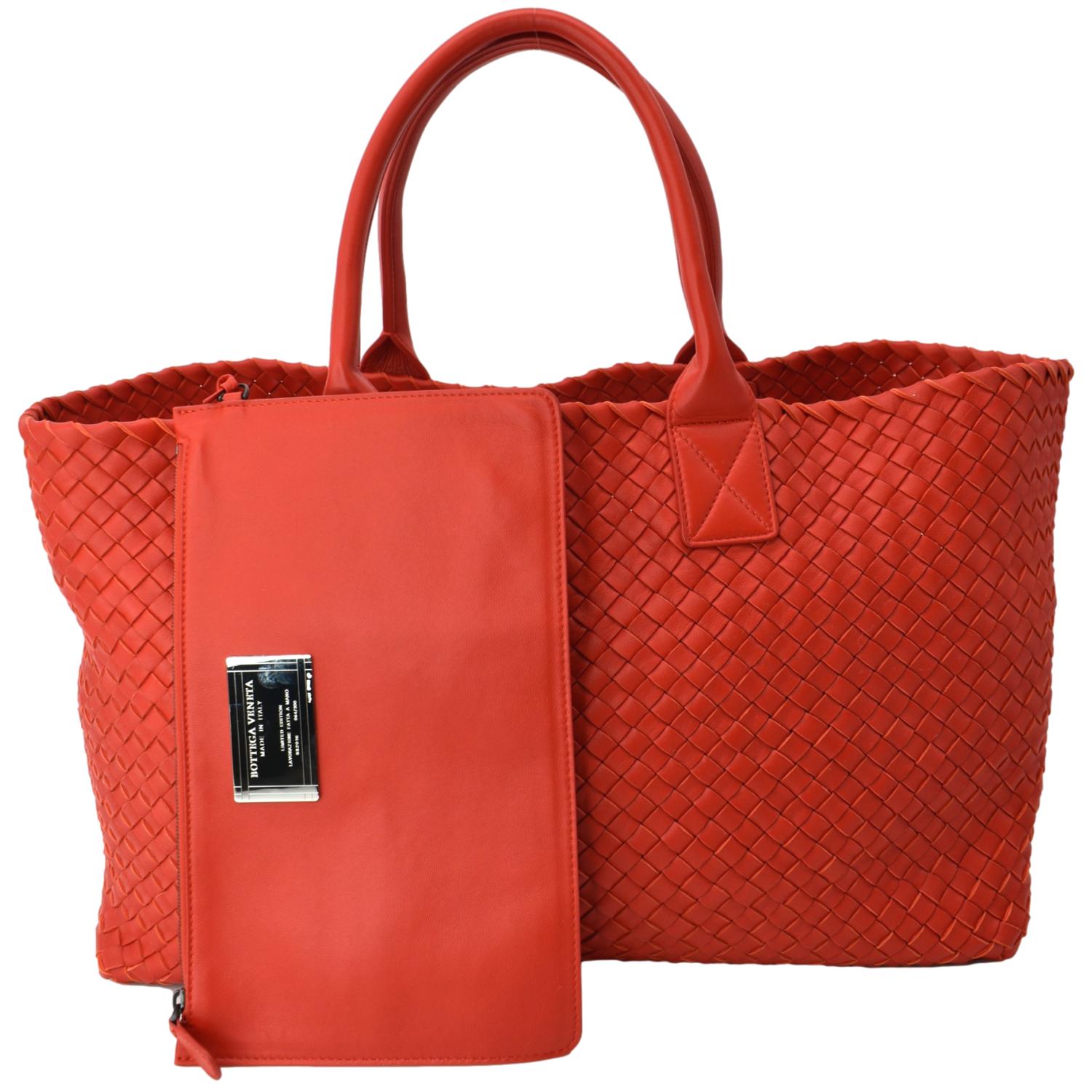 Red Bottega Veneta Intrecciomirage Butterfly Tote – Designer Revival