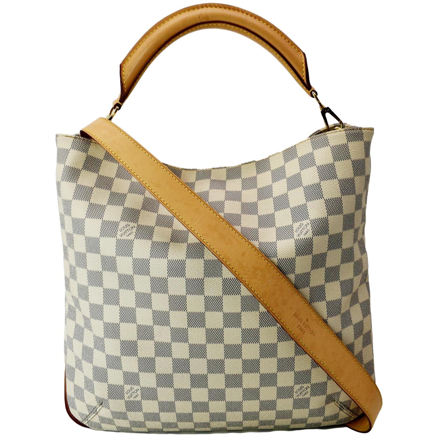 White Louis Vuitton Damier Azur Soffi Satchel – Designer Revival