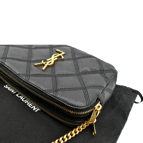 Saint Laurent BECKY double-zip pouch in quilted lambskin YSL608941