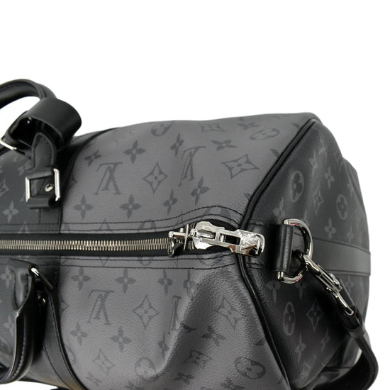 LOUIS VUITTON Keepall 50 Travel Bag Monogram Eclipse M45392 RARE - Black &  Gray