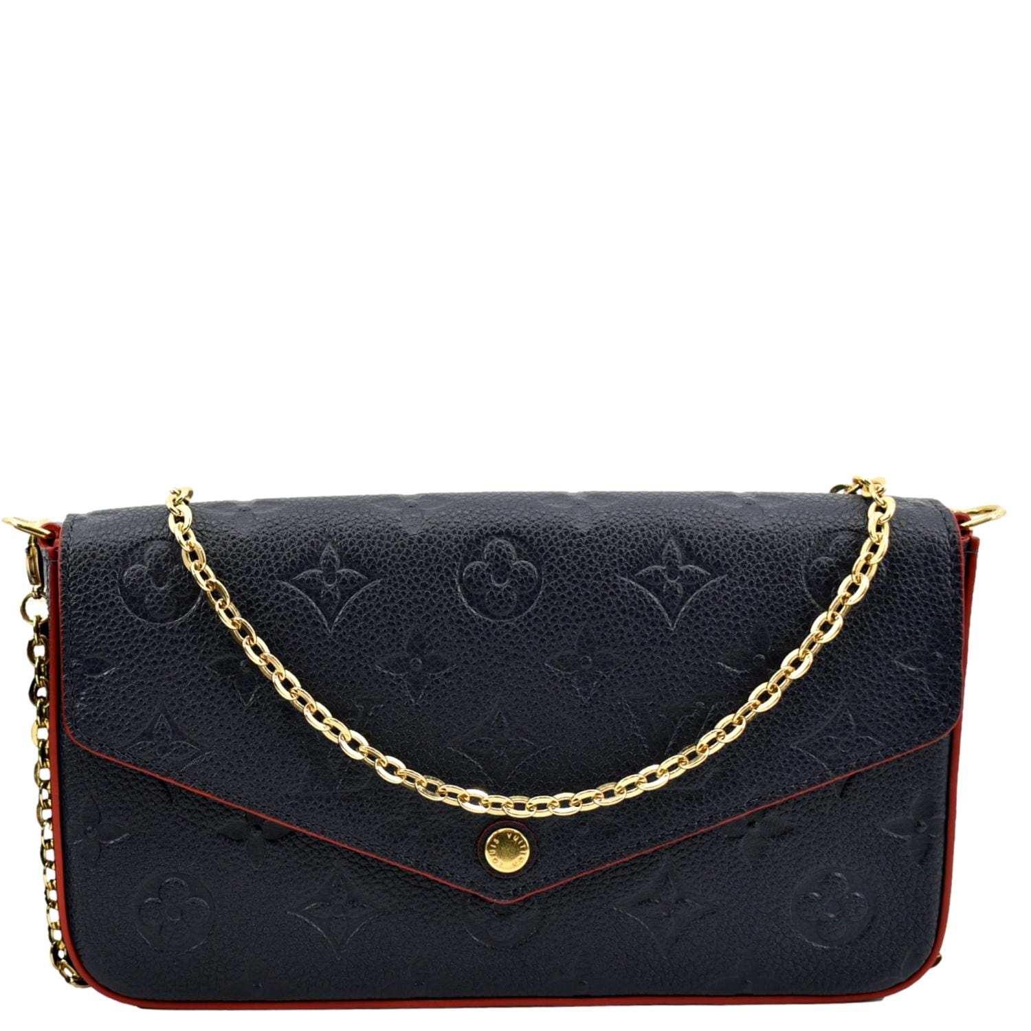 Louis Vuitton Red Leather Monogram Empreinte Pochette Felicie Crossbody Bag  at 1stDibs