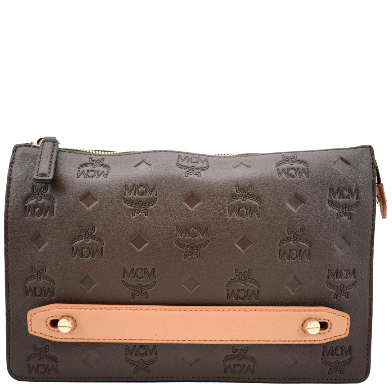 Mcm Klara Monogram Leather Flap Wallet in Black