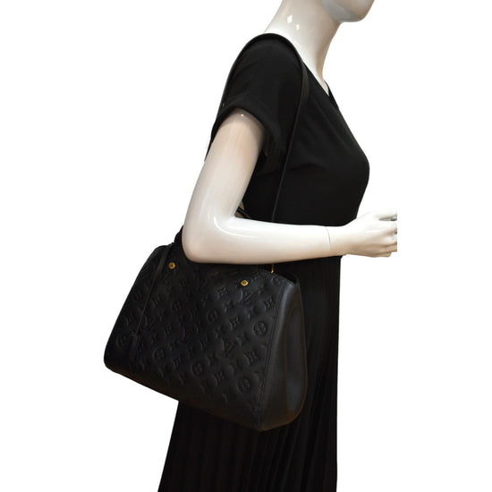 Louis Vuitton Montaigne MM Tote Black Empreinte Leather Shoulder Bag