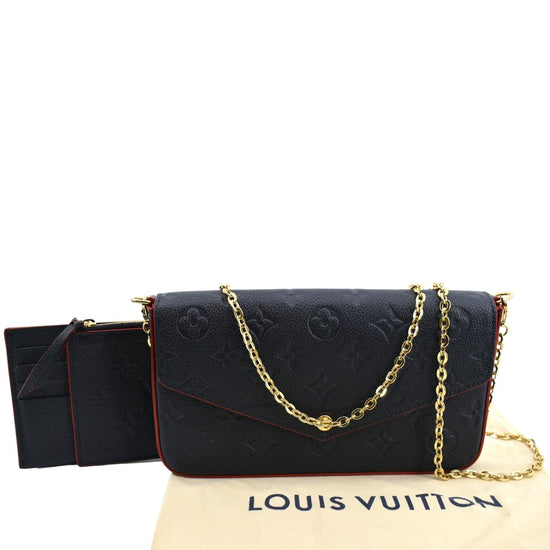 Louis Vuitton Pochette Felicie Chain Wallet Marine Rouge Blue Monogram -  MyDesignerly