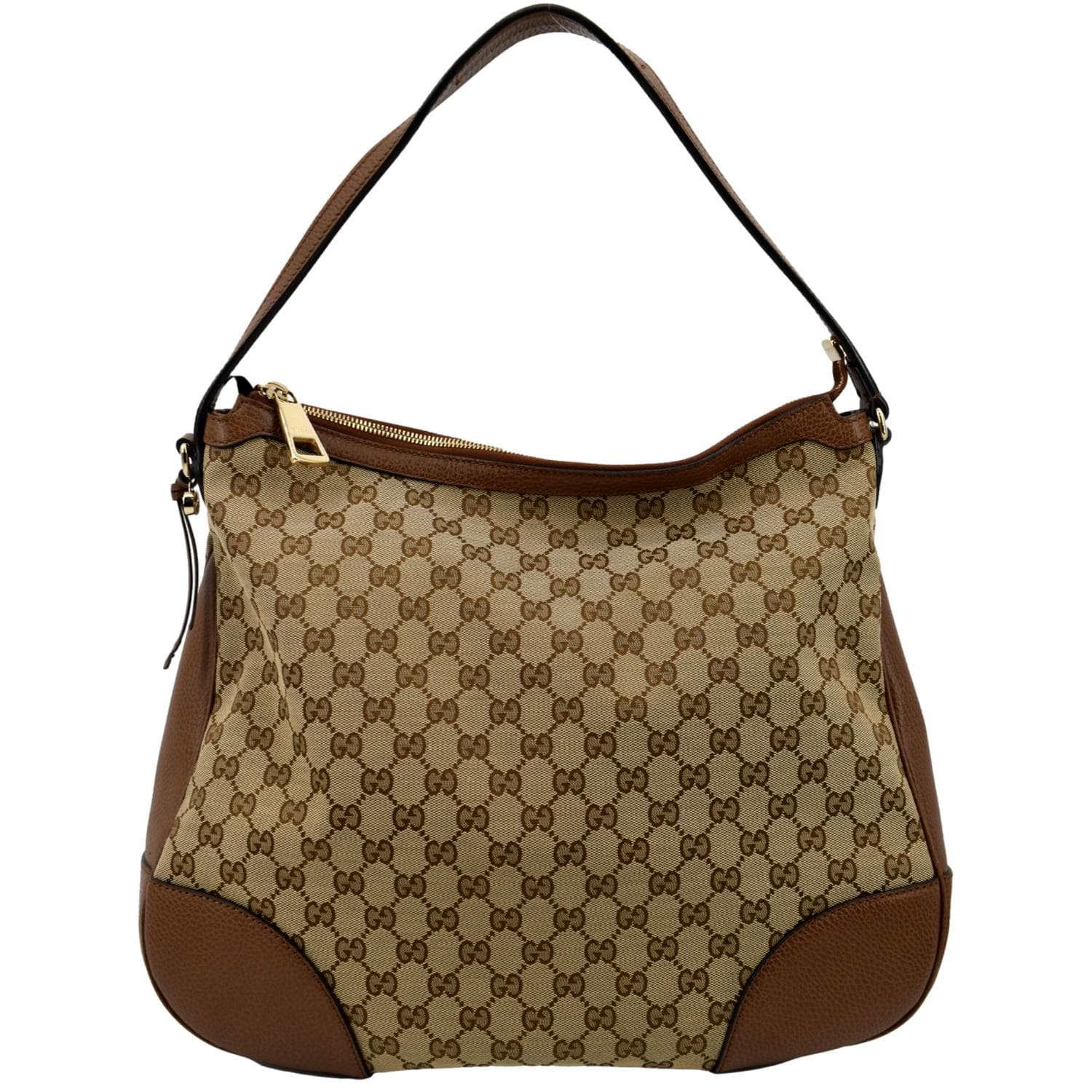 GUCCI Large Bree Canvas Hobo Bag Brown 449244