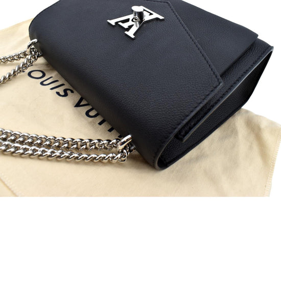 Louis Vuitton Black Mylockme chain bag Soft grained Excellent Condition