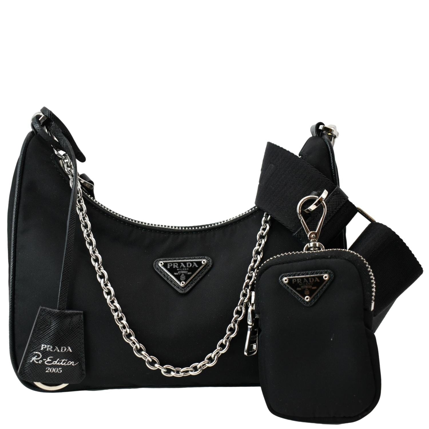 Re Edition 2005 Re Nylon Shoulder Bag in Black - Prada