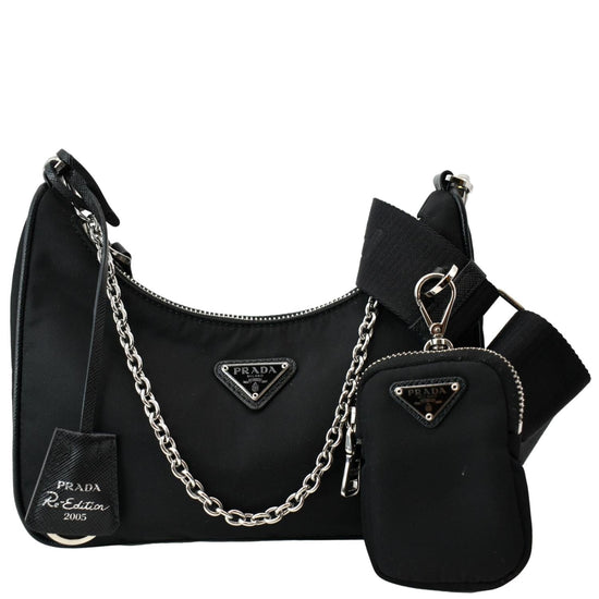 Re Edition 2005 Padded Leather Shoulder Bag in Black - Prada