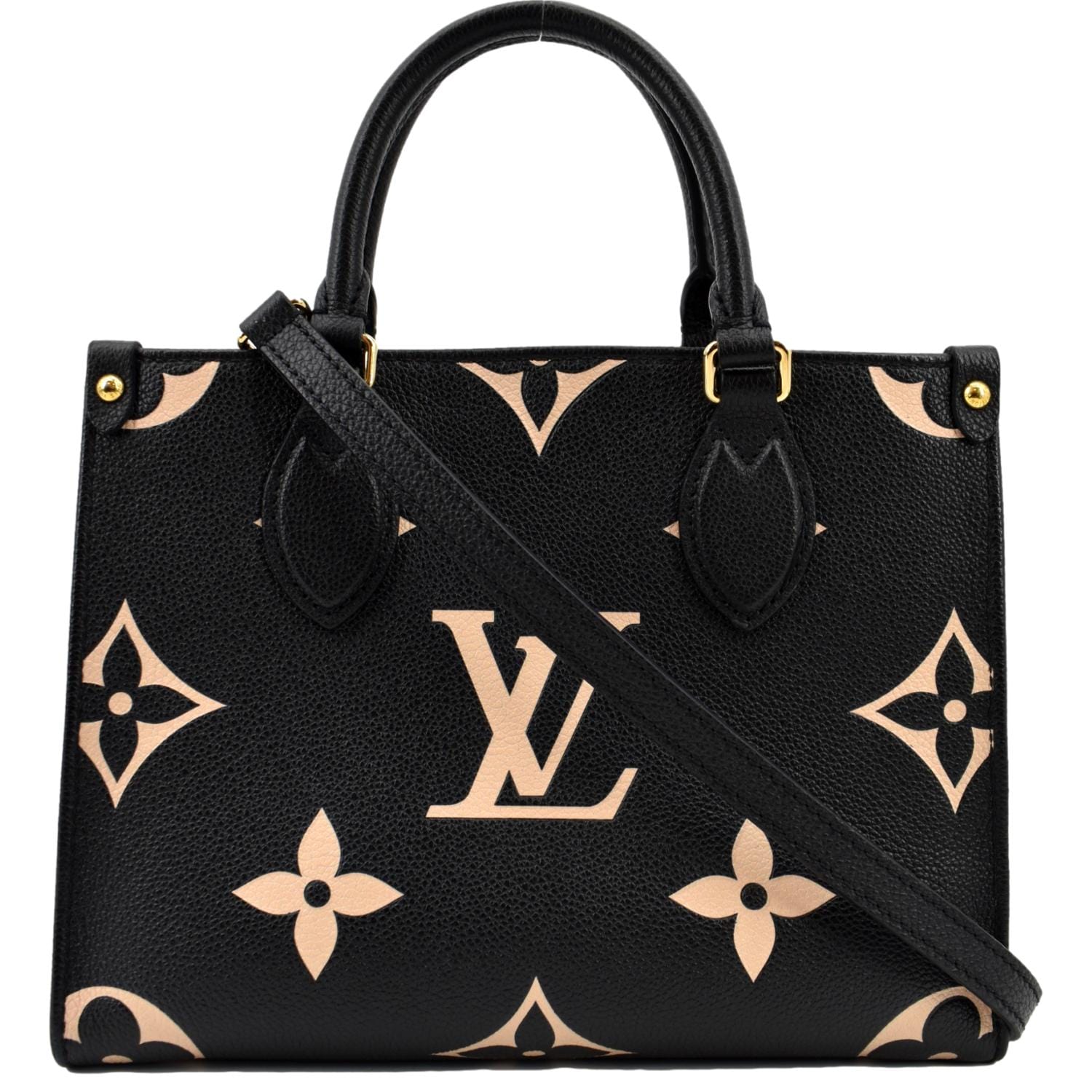 Louis Vuitton Onthego PM Monogram Empreinte Tote Shoulder Bag Black