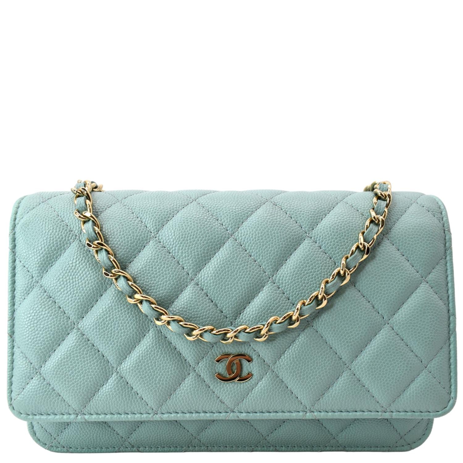 Chanel Classic Quilted WOC Crossbody Bag Light Blue in Leather with  Gold-tone - US