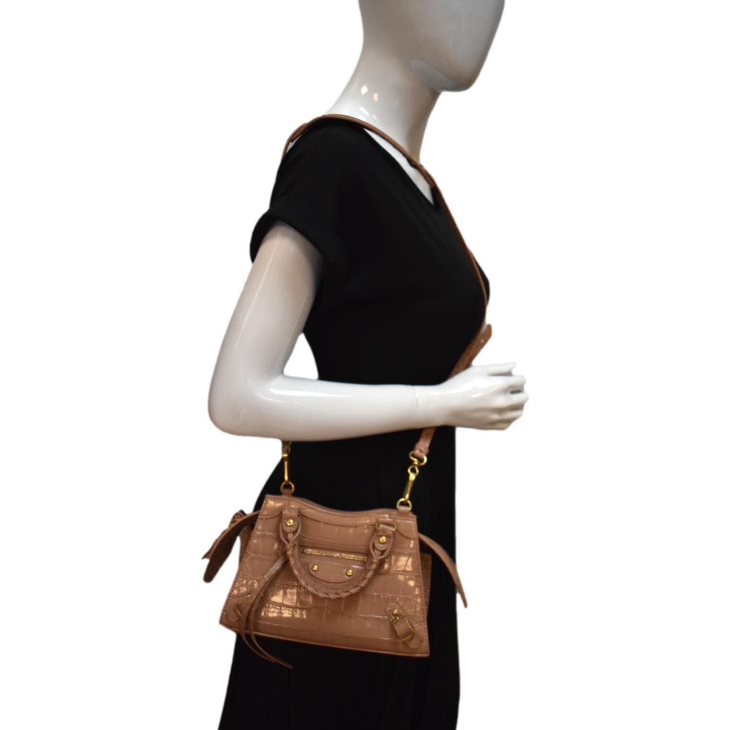 Balenciaga Neo Classic Mini Top Handle Bag Black Leather Ponystyle  calfskin ref362745  Joli Closet