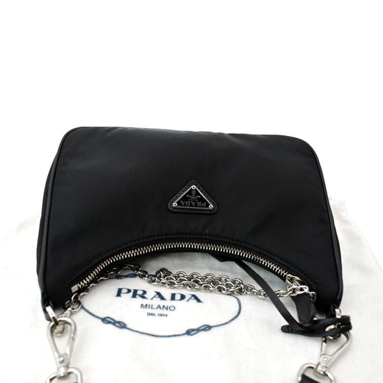 PRADA Nylon Re-Edition 2005 Shoulder Bag Black 522515