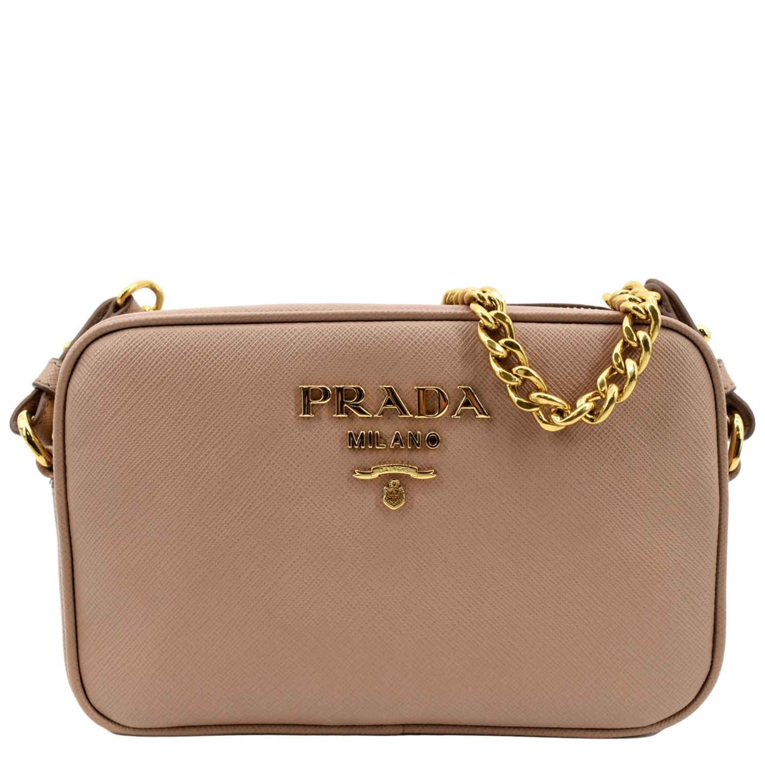 PRADA Saffiano Flap Shoulder Bag Cipria 1188648