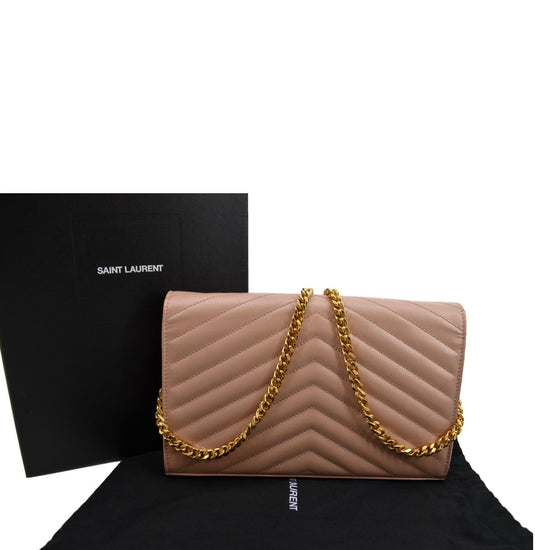 Yves Saint Laurent Matelasse Chevron Leather Wallet