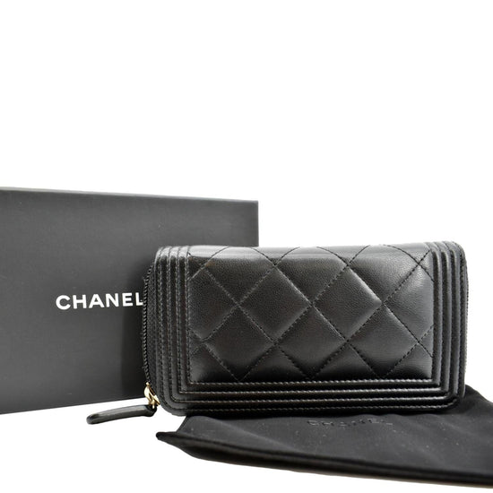 Chanel, So Black Caviar Boy Zip Wallet