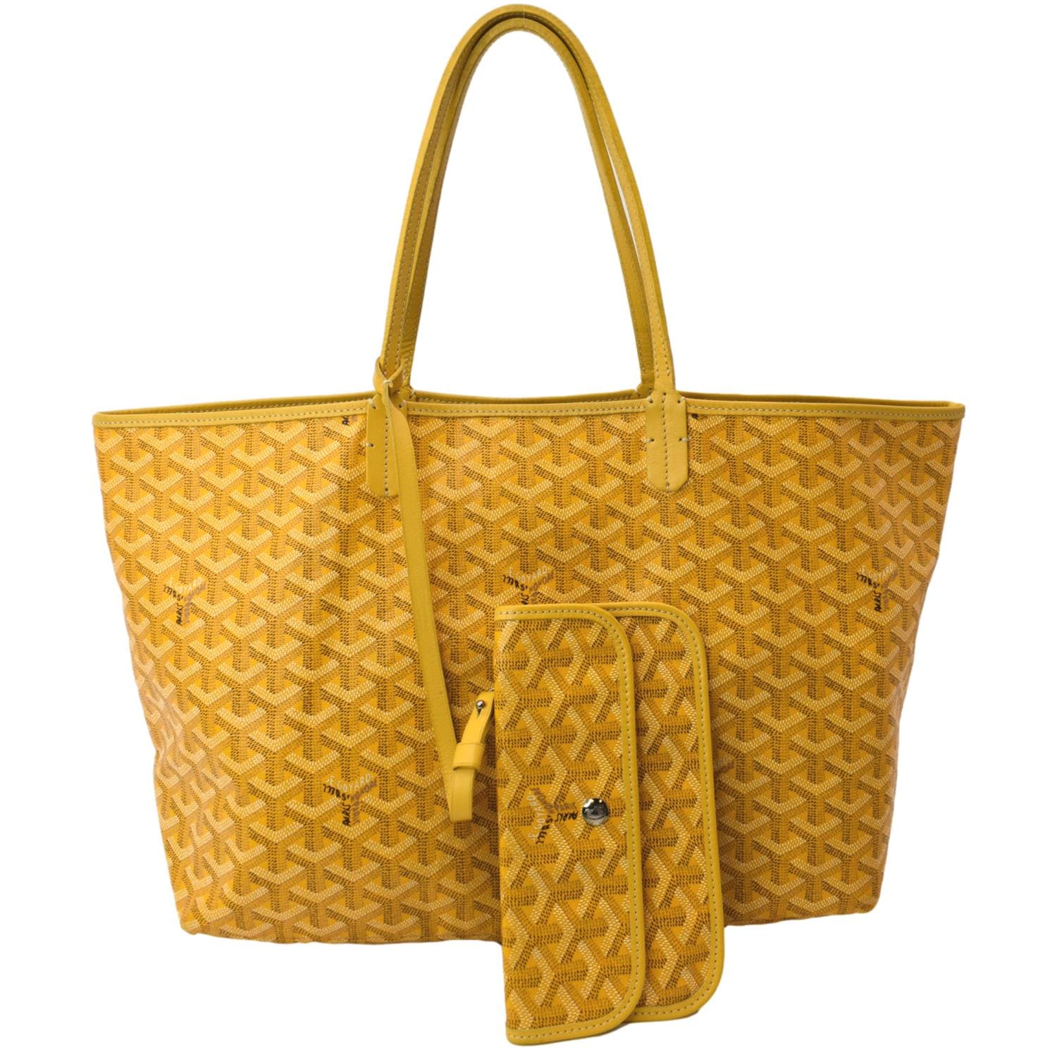 goyard saint louis canvas leather tote bag