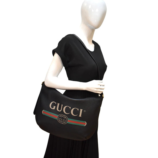 Gucci Half Moon Logo Print Hobo Bag - Couture USA