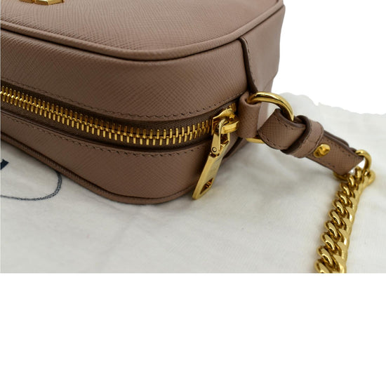 Small Saffiano Leather Camera Crossbody Bag