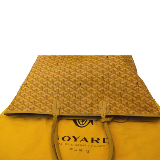 GOYARD Saint Louis PM Chevron Print Canvas Tote Bag Yellow