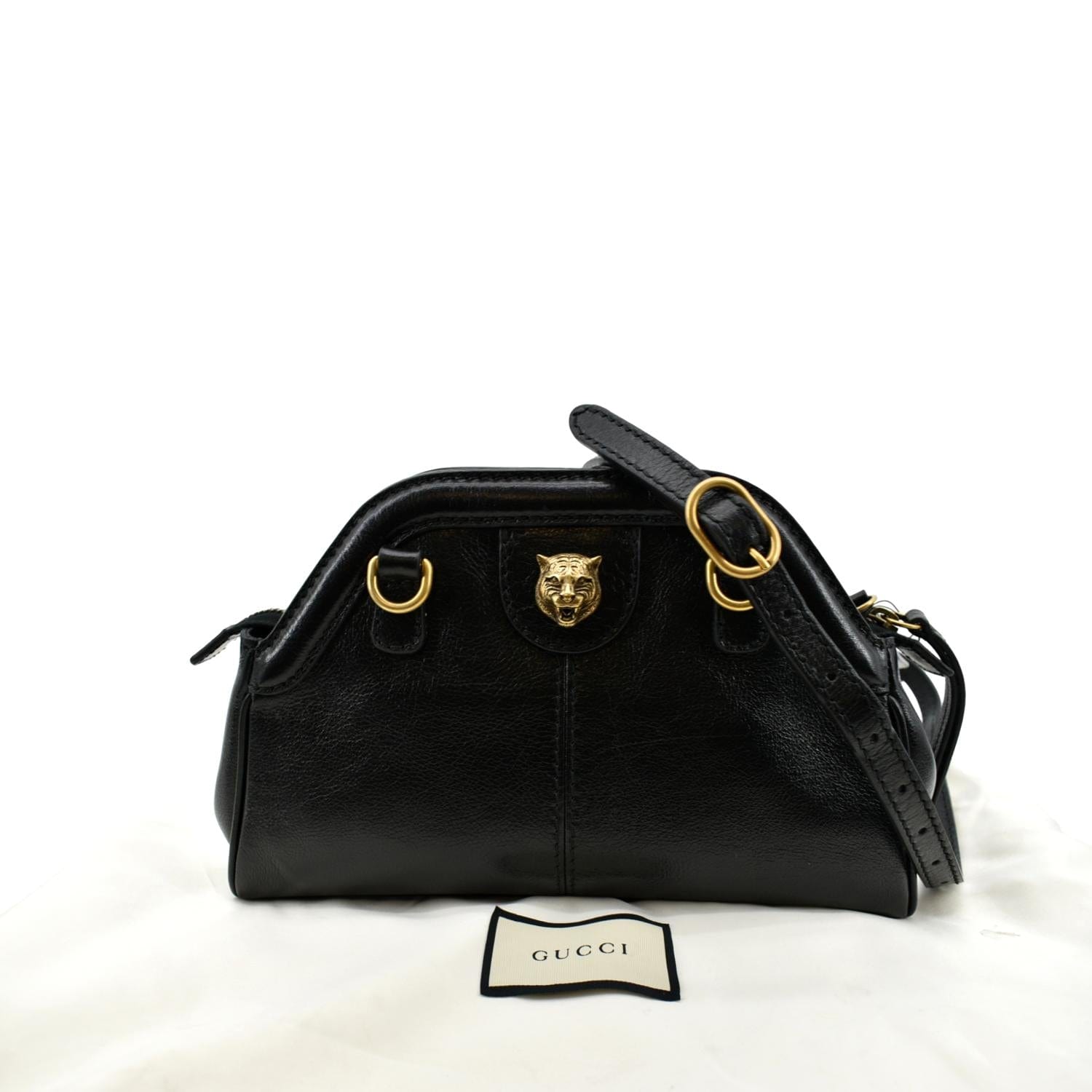GUCCI Re(Belle) Tiger Leather Shoulder Bag Black 524620