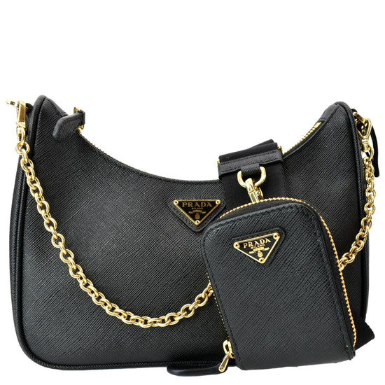 Prada Re-edition 2005 Saffiano Leather Bag in Black