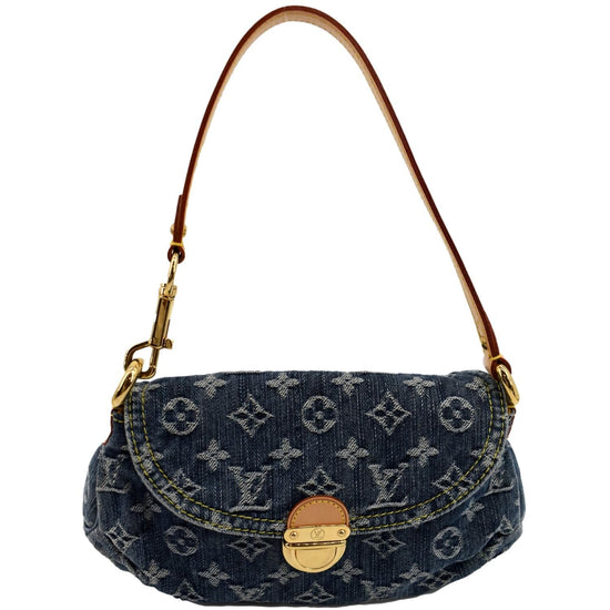 Pleaty mini bag Louis Vuitton Blue in Denim - Jeans - 34792647