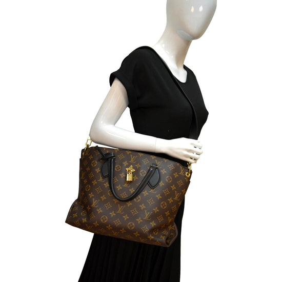 LOUIS VUITTON Monogram Flower Tote Black 1279366