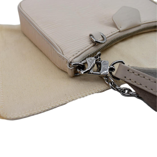 LOUIS VUITTON Easy Pouch On Strap Epi Leather Shoulder Bag Cream