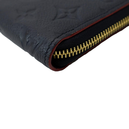 Louis Vuitton Monogram Empreinte Long Wallet Leather Navy M60287 Free  Shipping