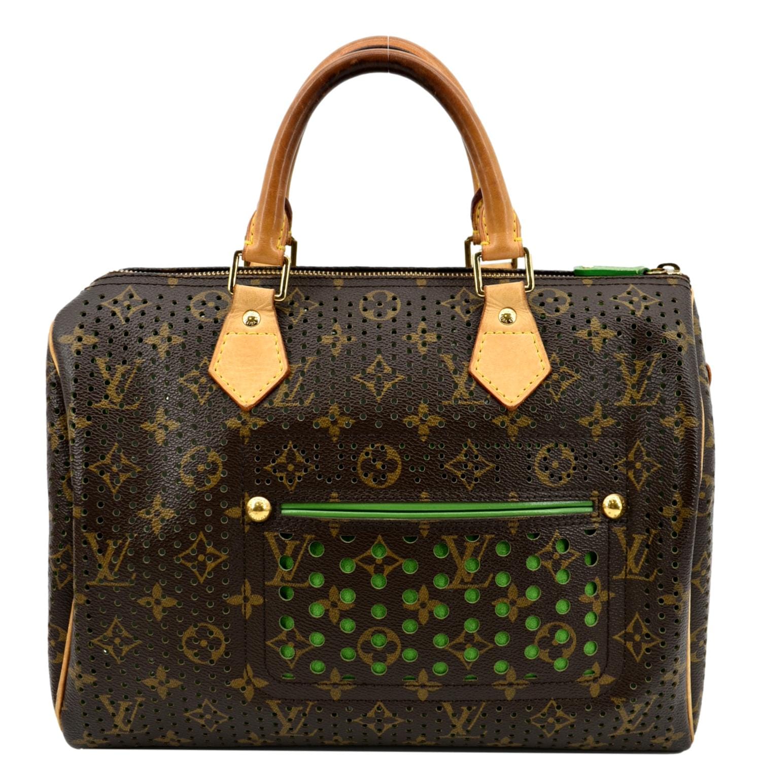 Louis+Vuitton+Saumur+Clutch+Brown+Leather+Monogram+Perforated for