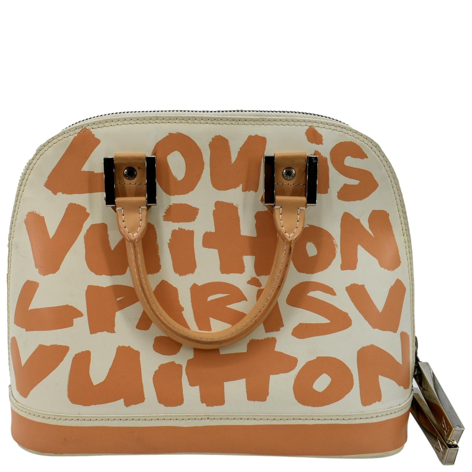 Louis Vuitton Louis Vuitton Alma MM Graffiti Beige & White Leather