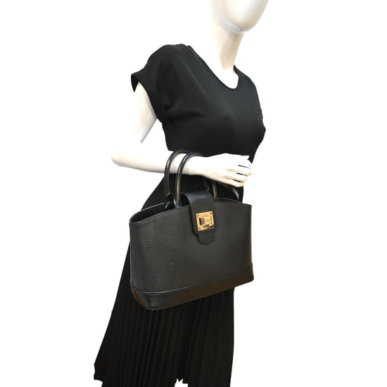 Louis Vuitton Mirabeau Handbag in Black Patent EPI Leather