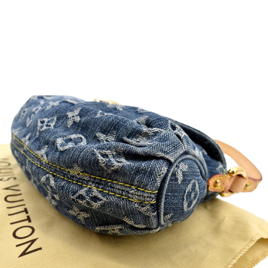 Louis Vuitton Pleaty Shoulder Bag Small Blue Denim