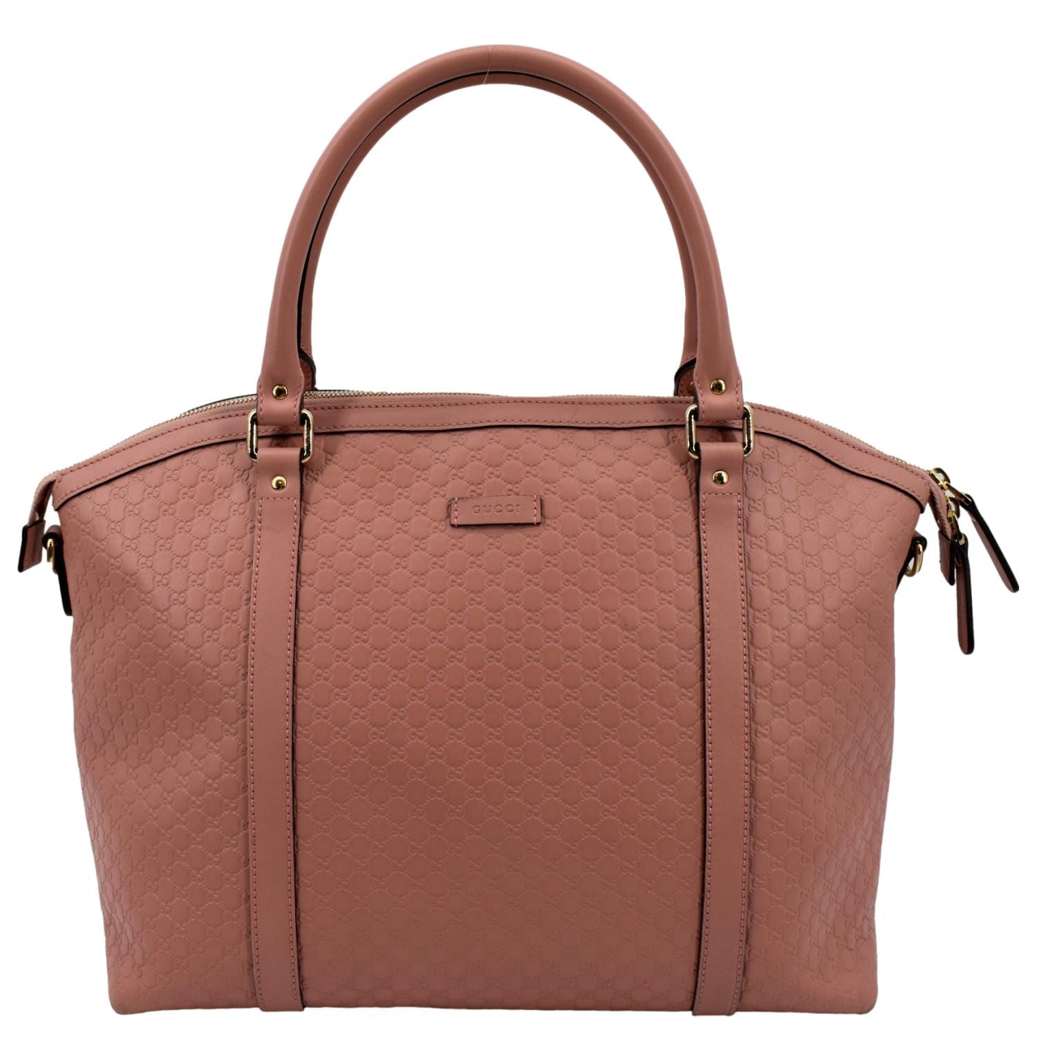 GUCCI Dome Large Microguccissima Leather Satchel Bag Soft Pink 449658