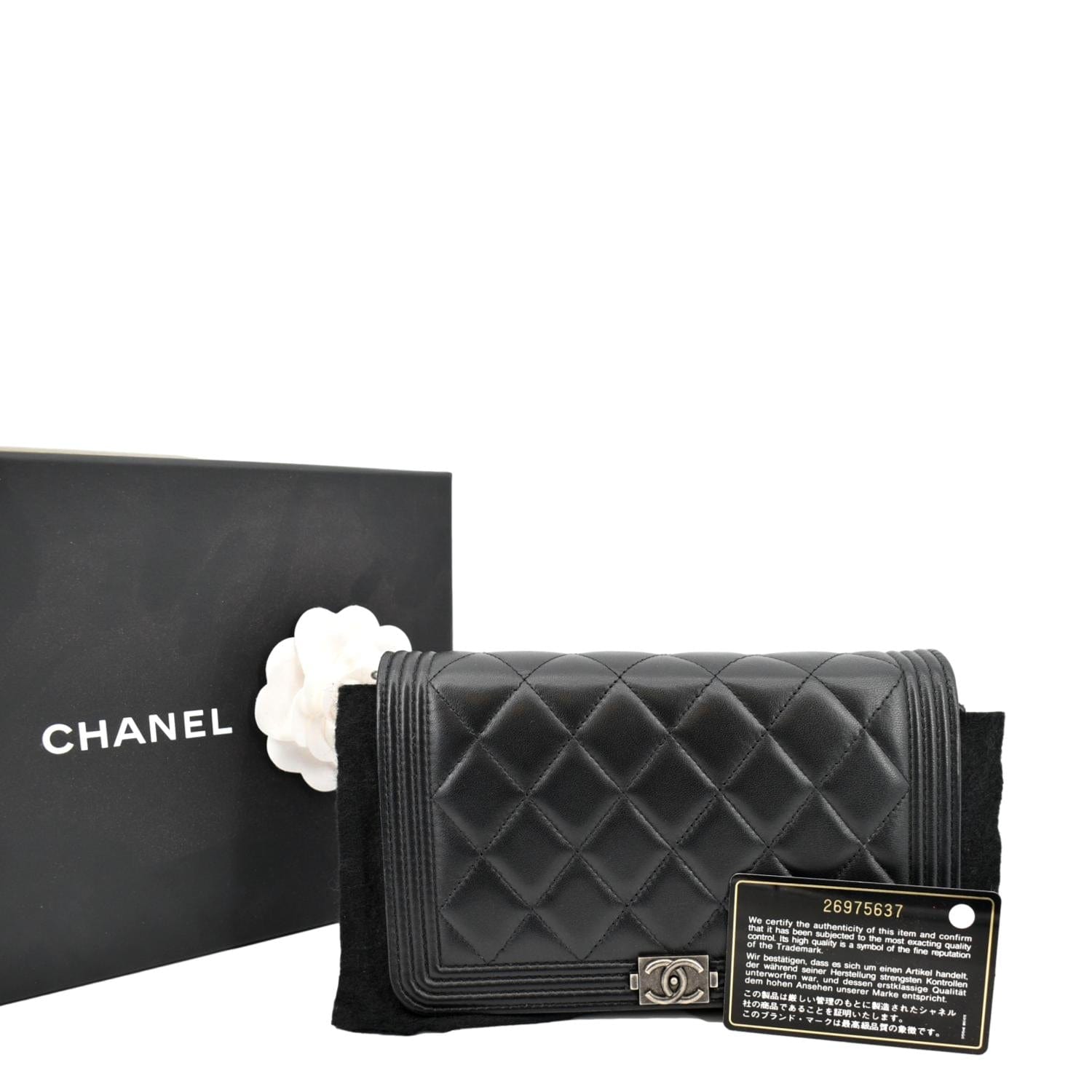 Chanel Boy Woc Lambskin Leather Clutch Bag