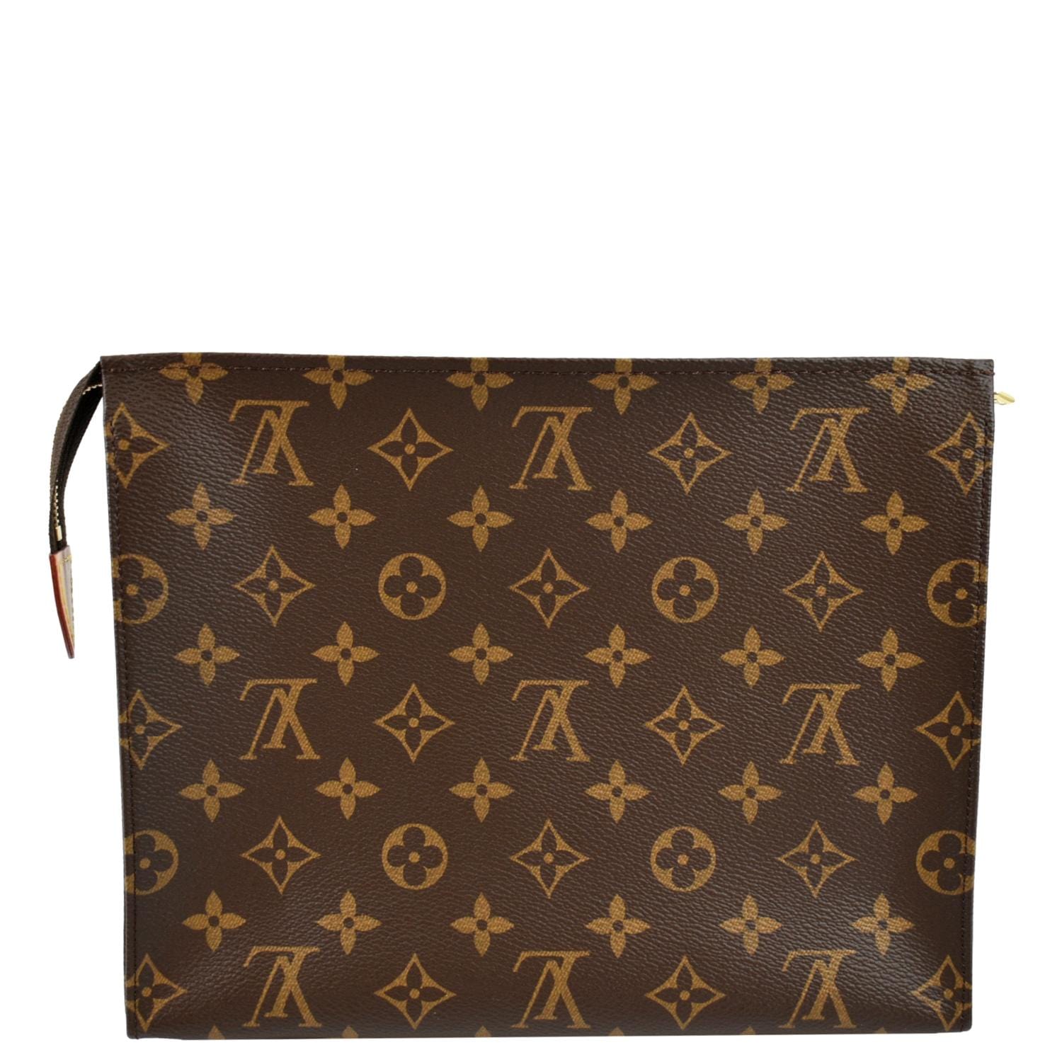 LOUIS VUITTON Brown Monogram Canvas Toiletry Pouch 26 - The Purse Ladies