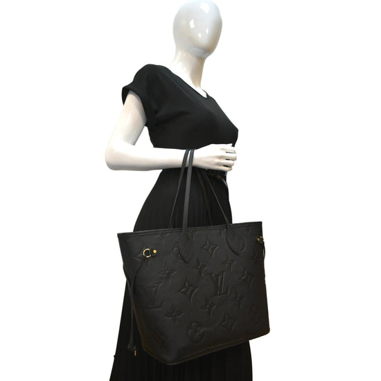 LOUIS VUITTON Neverfull MM Monogram Empreinte Tote Bag Black