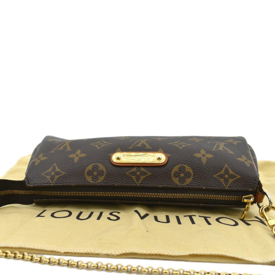 $700 Louis Vuitton Monogram Canvas Logo Brown Leather LV Eva