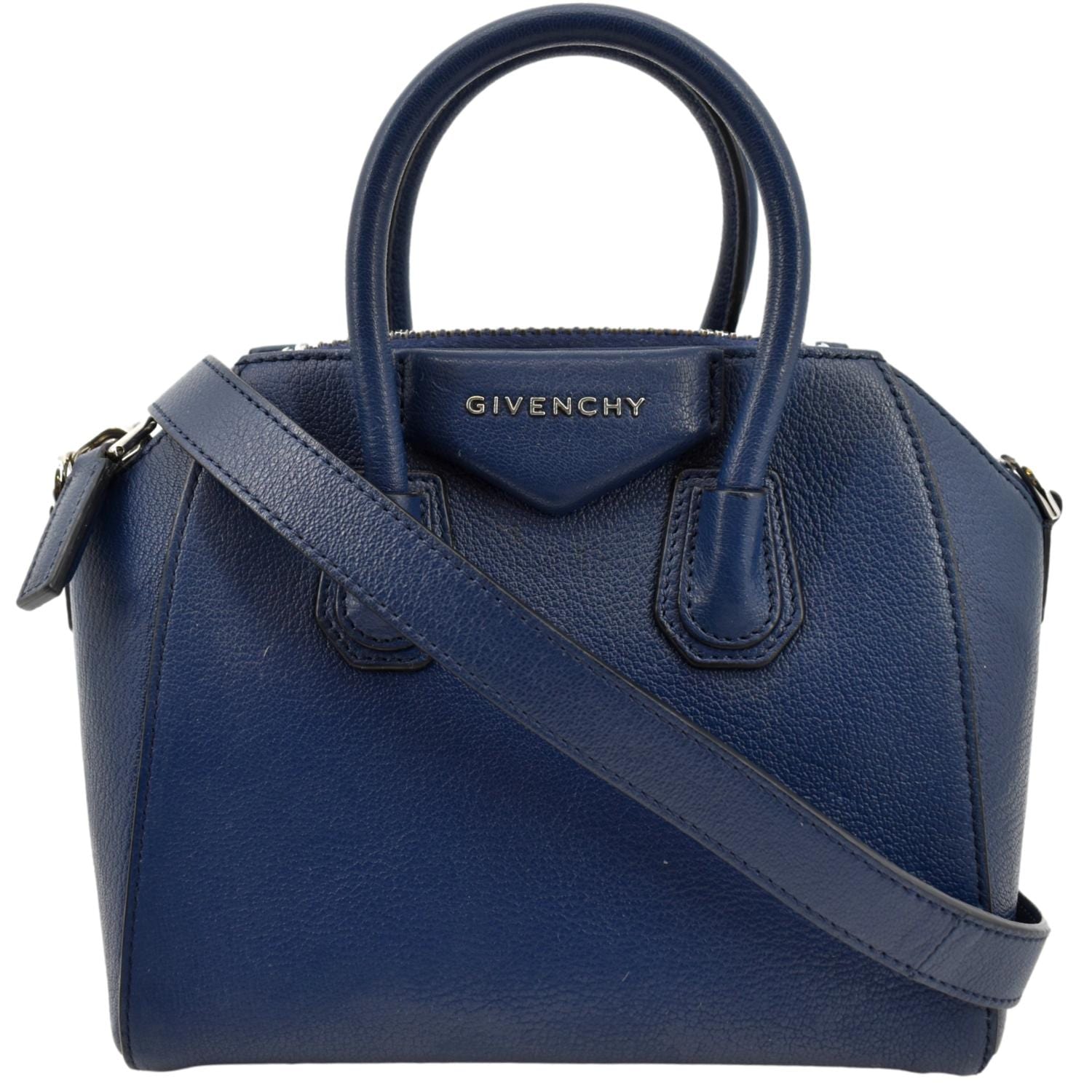 GIVENCHY Antigona Mini Grained Leather Shoulder Bag Blue